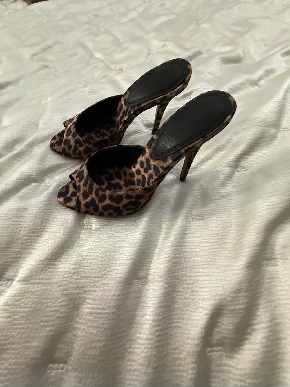 Leopard Print Open-Toe Espadrille Heels - Brown/Black